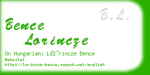 bence lorincze business card